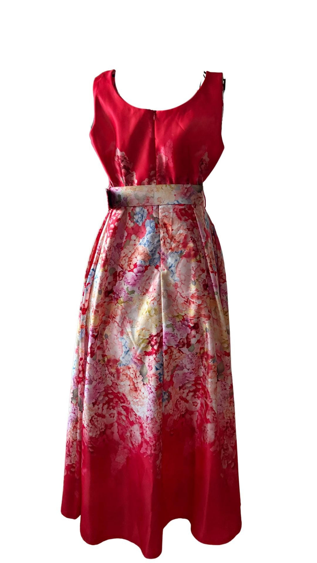 Elegant Bloom Maxi Dress – With Belt & Pocket | One Size | Black or Red