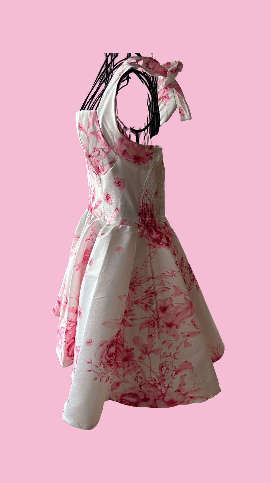 Floral Halter Dress: Sleeveless Summer Sundress - Fits Up to EU 42