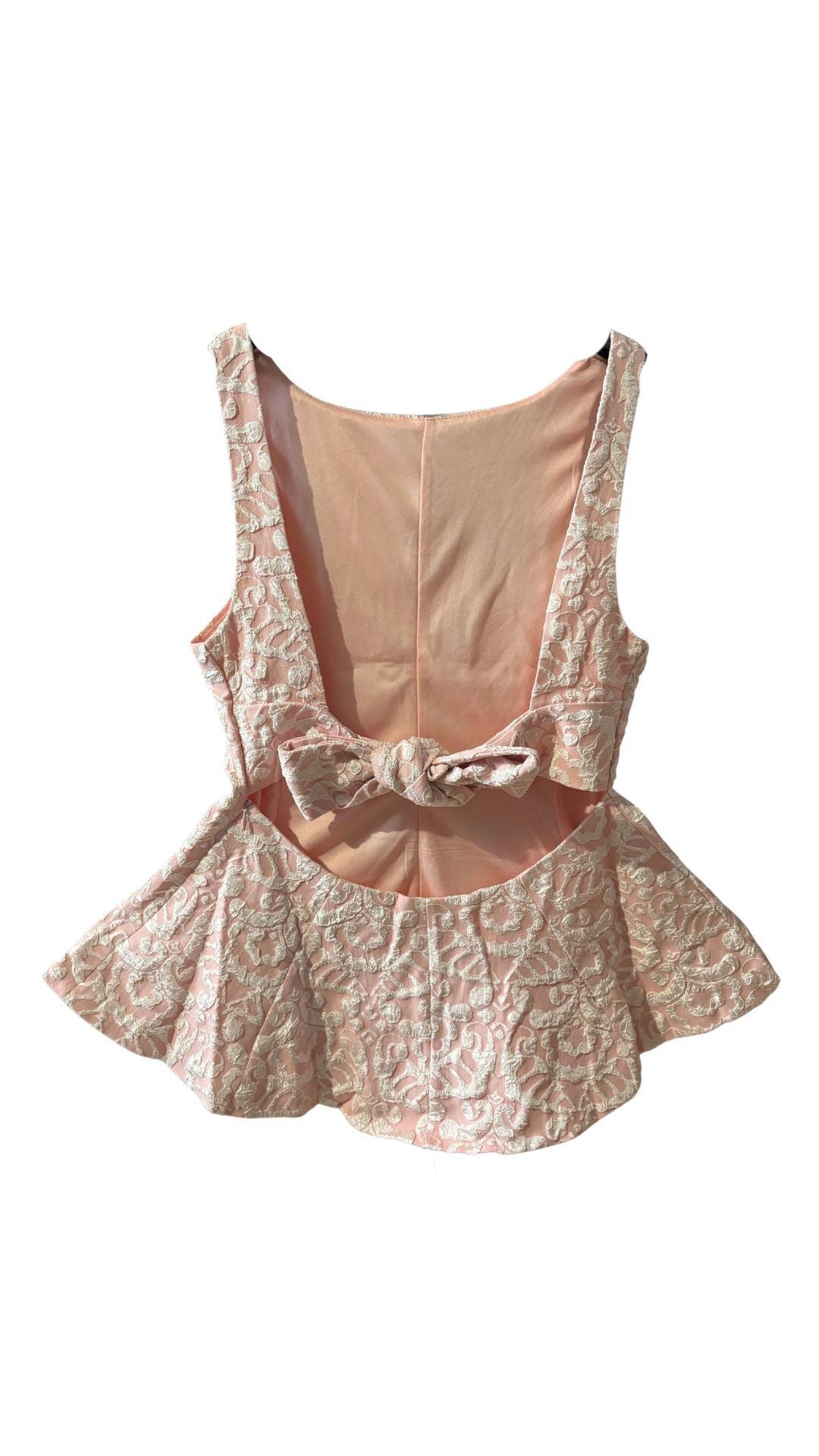 Vintage-Inspired Ribbon Back Top – Available in Yellow & Pink (Sizes S-M / M-L)