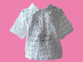 Romantic Crochet-Style Summer Shirt – One Size (EU 40 Max) | White or Cream
