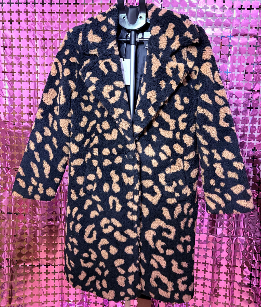 Long Cheetah Pattern Coat – Made in Italy
