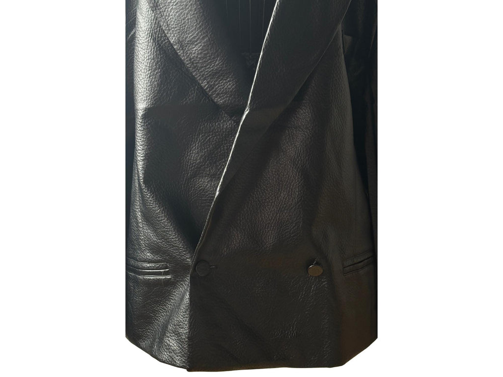 Oversized Faux Leather Jacket – One Size, Vintage Inspired Blazer Style