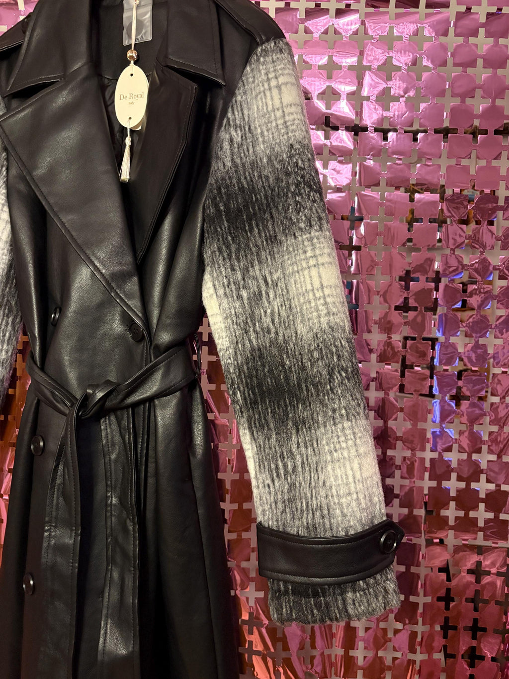 Faux Leather Trench Coat – Made in Italy